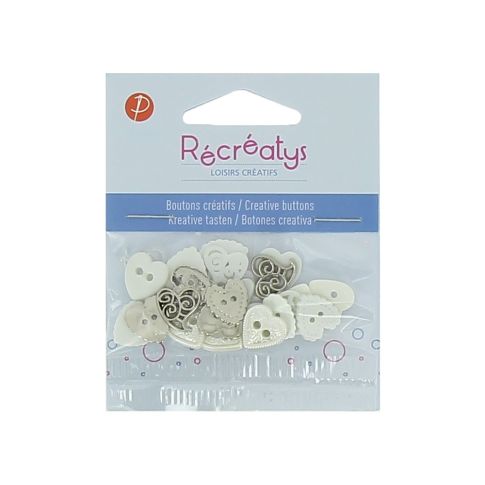 Boutons créatifs Récréatys Assortiment de boutons Cœurs