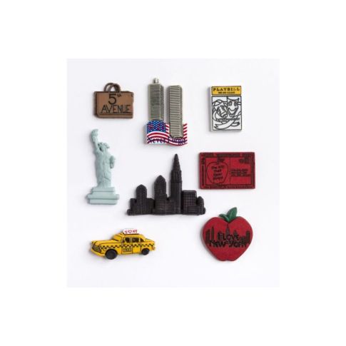 Boutons créatifs Récréatys Assortiment de 6 boutons USA