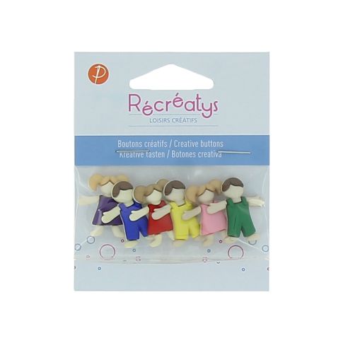 Boutons créatifs Récréatys Assortiment de 6 boutons Petits bounomes
