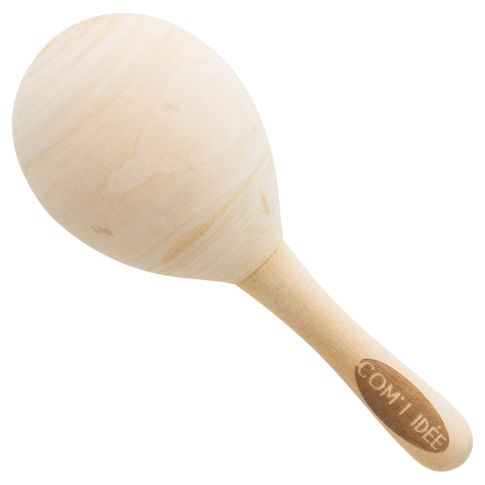 Maracas en bois de lotus Com'1 Idée - 13x5 cm