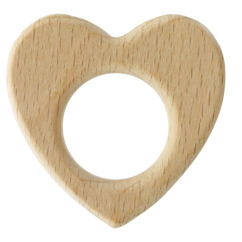 Anneau de dentition bébé en bois Com'1 idée - Coeur