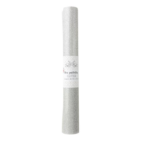 Flex paillettes thermocollant Com'1 idée uni Argent - 50x25 cm