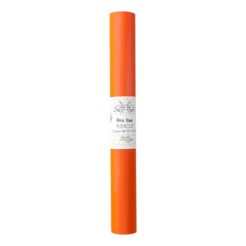 Flex lisse thermocollant Com'1 idée uni Orange - 50x25 cm