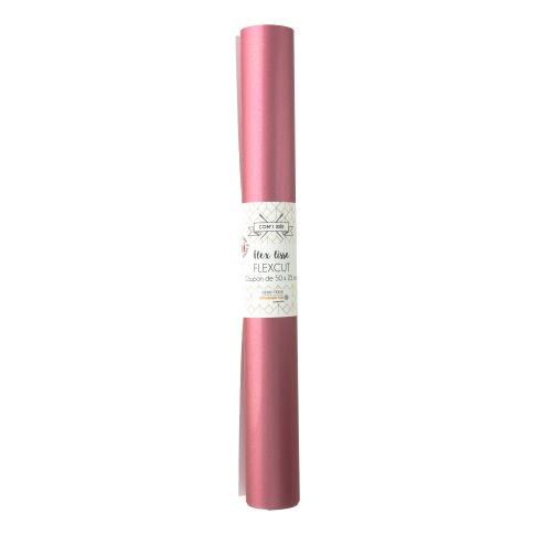 Flex lisse thermocollant Com'1 idée uni Atomic Rose - 50x25 cm