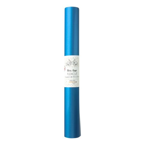 Flex lisse thermocollant Com'1 idée uni Atomic Bleu - 50x25 cm