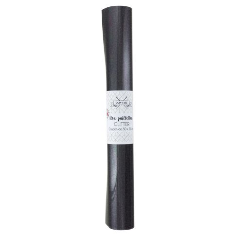 Flex paillettes thermocollant Com'1 idée uni Noir - 50x25 cm