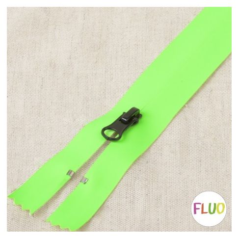 Fermeture invisible imperméable 20 cm - Vert fluo