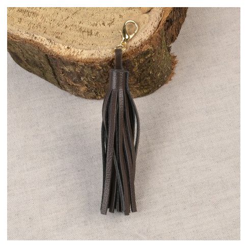 Pompon avec fermoir Marron chocolat