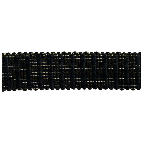 Sangle aspect crochet Lurex 30 mm Noir x1m