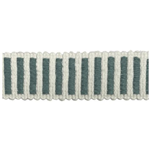 Sangle aspect crochet 30 mm Bicolore Vert bleu et Blanc x1m