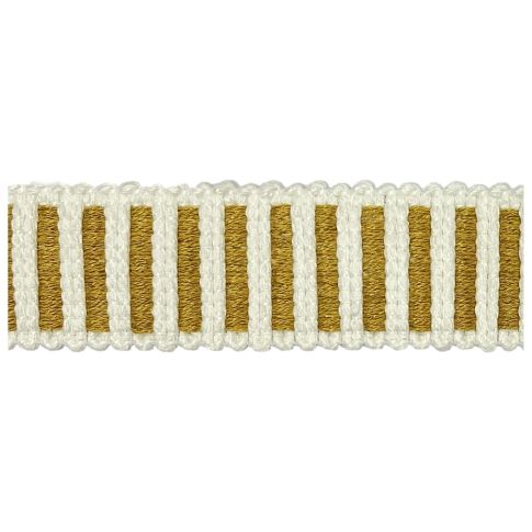 Sangle aspect crochet 30 mm Bicolore Or et Blanc x1m