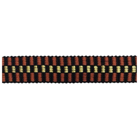Sangle Lurex 30 mm Damier Terracotta x1m