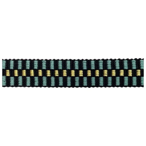 Sangle Lurex 30 mm Damier Bleu pacifique x1m