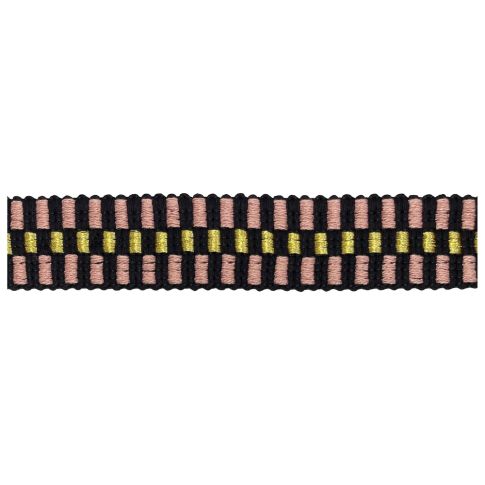 Sangle Lurex 30 mm Damier Vieux Rose x1m