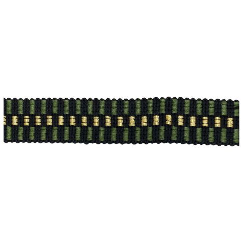 Sangle Lurex 30 mm Damier Vert Kaki x1m