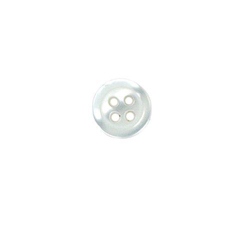 Bouton Alexander unis nacré 10 mm - Blanc