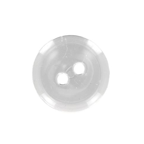Bouton rond transparent Camille 22 mm - Blanc