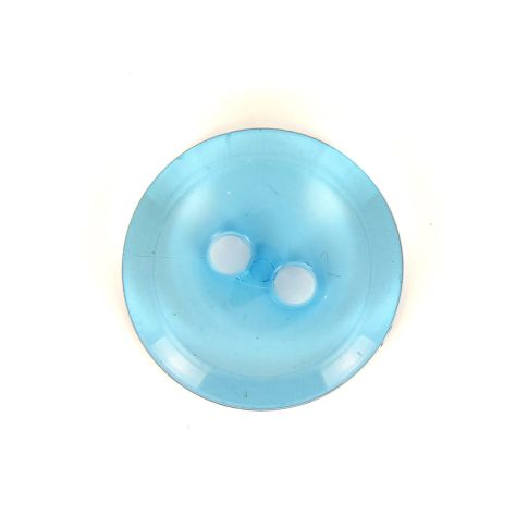 Bouton rond transparent Camille 35 mm - Bleu