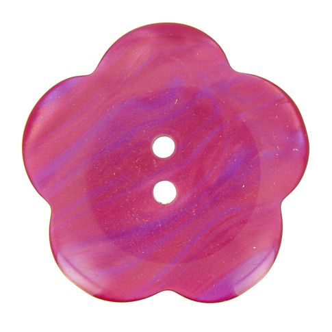 Bouton fleur nacré 38 mm - Violet