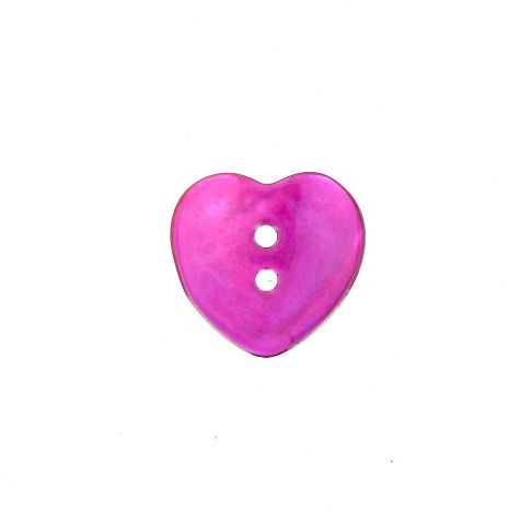 Bouton nacré cœur 20 mm - Rose