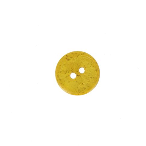 Bouton bois coco teint Hubert 10 mm - Jaune