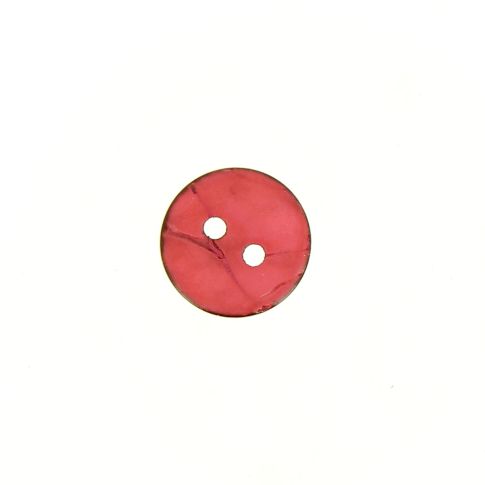 Bouton bois coco teint Hubert 10 mm - Rose