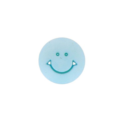 Bouton smile 15 mm - Bleu clair
