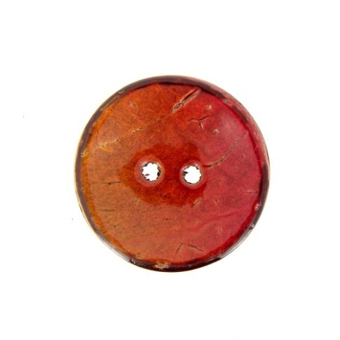 Bouton bois Claudie brillant 30 mm - Rouge orangé