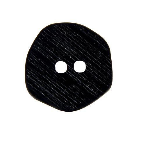 Boutons en bois rayé façon corne 36 mm - Noir