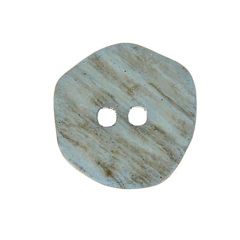 Boutons en bois rayé façon corne 36 mm - Bleu clair