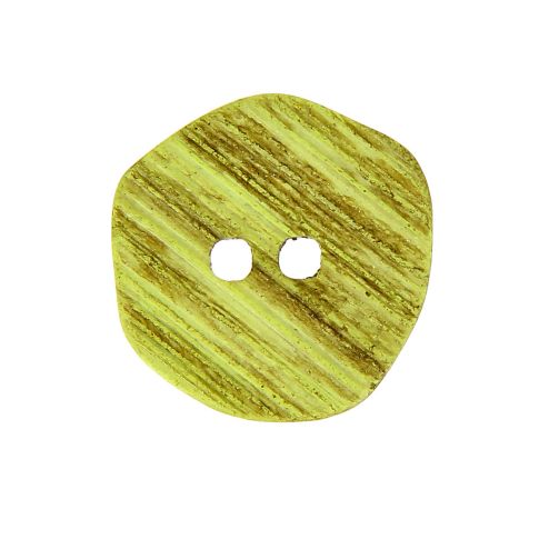 Boutons en bois rayé façon corne 36 mm - Vert