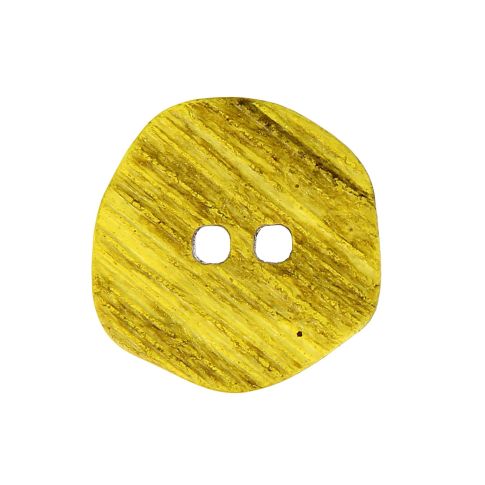 Boutons en bois rayé façon corne 27 mm - Jaune
