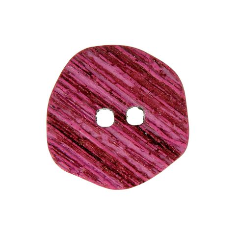 Boutons en bois rayé façon corne 36 mm - Rose