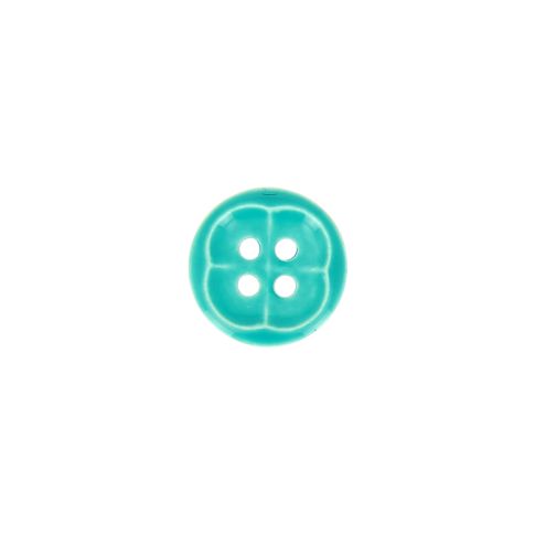 Bouton forme fleur 12 mm - Bleu turquoise