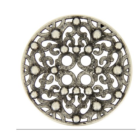 Bouton taille moyenne en métal plat ajouré 50 mm - Métal