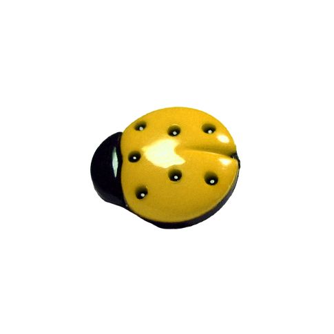 Bouton coccinelle 15 mm - Jaune