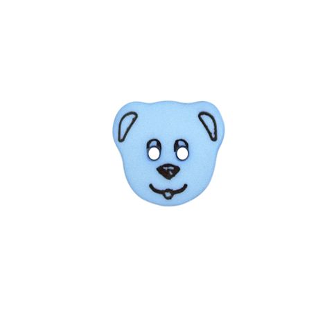 Bouton ourson 15 mm - Bleu