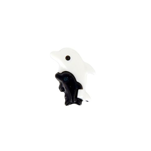 Bouton dauphin 18 mm - Noir