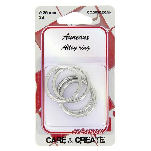 Anneaux ronds Care & Create Argent 26 mm x4