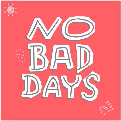 Sticker textile thermo-adhésif  7x7 cm - No bad days 