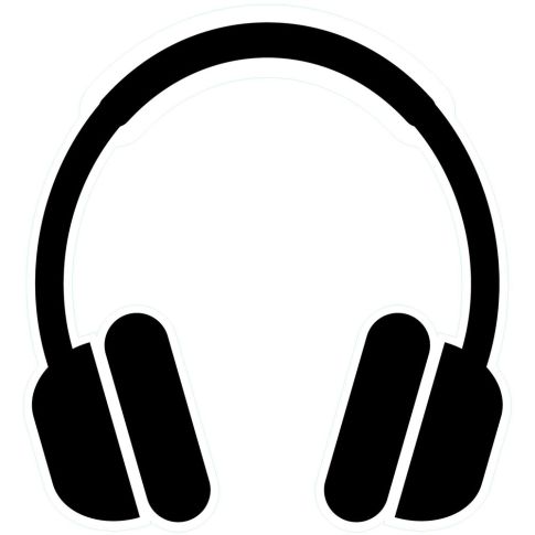 Sticker textile thermo-adhésif  7x7 cm - Casque audio 
