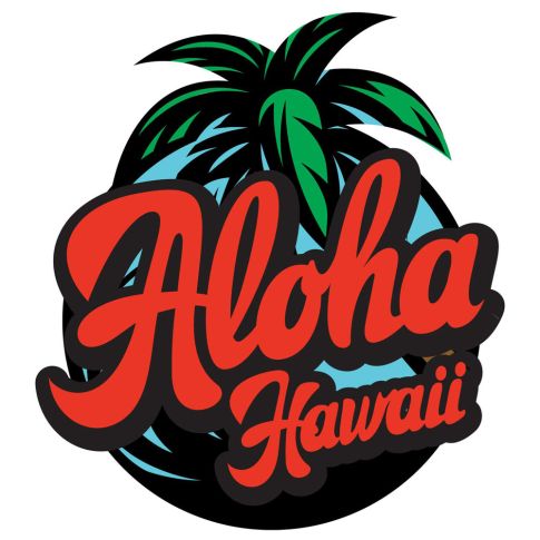 Sticker textile thermo-adhésif  7x7 cm - Aloha 