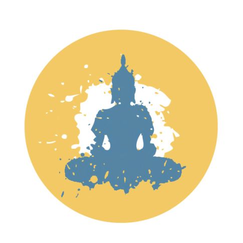 Sticker textile thermo-adhésif  7x7 cm - Boudha 