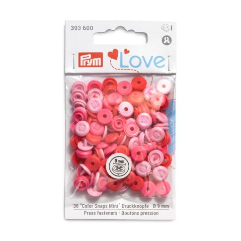 Boutons pression Prym Colors Snaps Mini Love 9mm Optique couture Rose - Sachet 36
