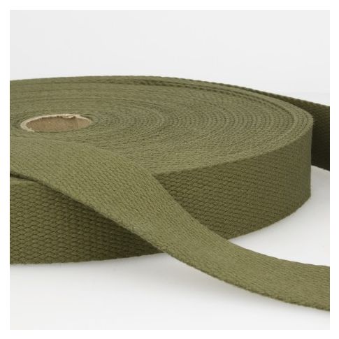 Sangle Coton 25 mm Vert kaki x1m
