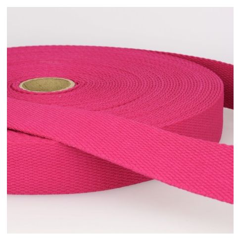 Sangle Coton 25 mm Rose Fuschia x1m