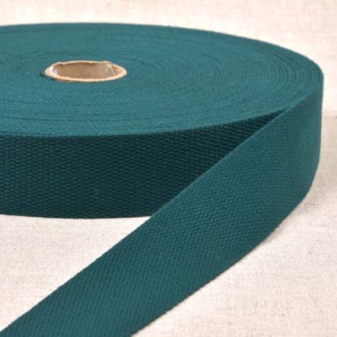 Sangle Polyester aspect Coton 30 mm Vert bouteille