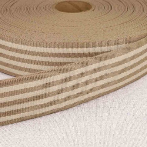 Sangle Polyester 40 mn Bicolore écru x 1m