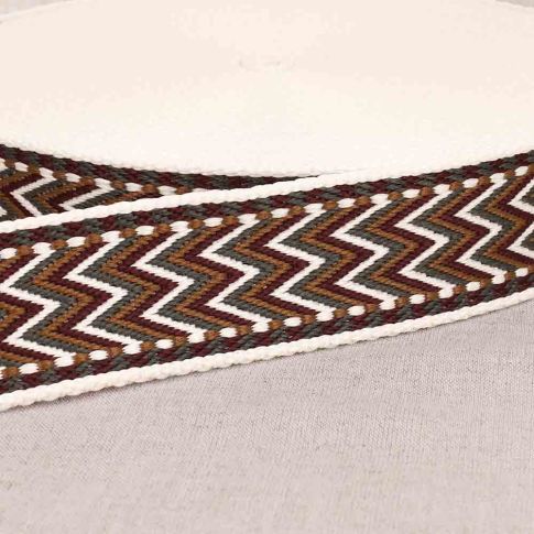 Sangle Polyester 38 mn Chevrons Bordeaux x 1m