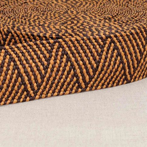 Sangle aspect naturel bicolore 50 mn noir et marron-chocolat x 1 m